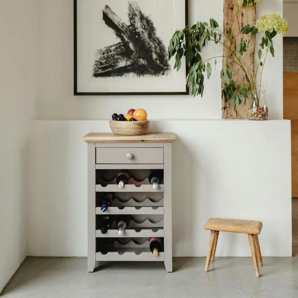 Statement Furniture Florence Wine Rack with Drawer Wooden 16 Wine Bottle Storage Assembled