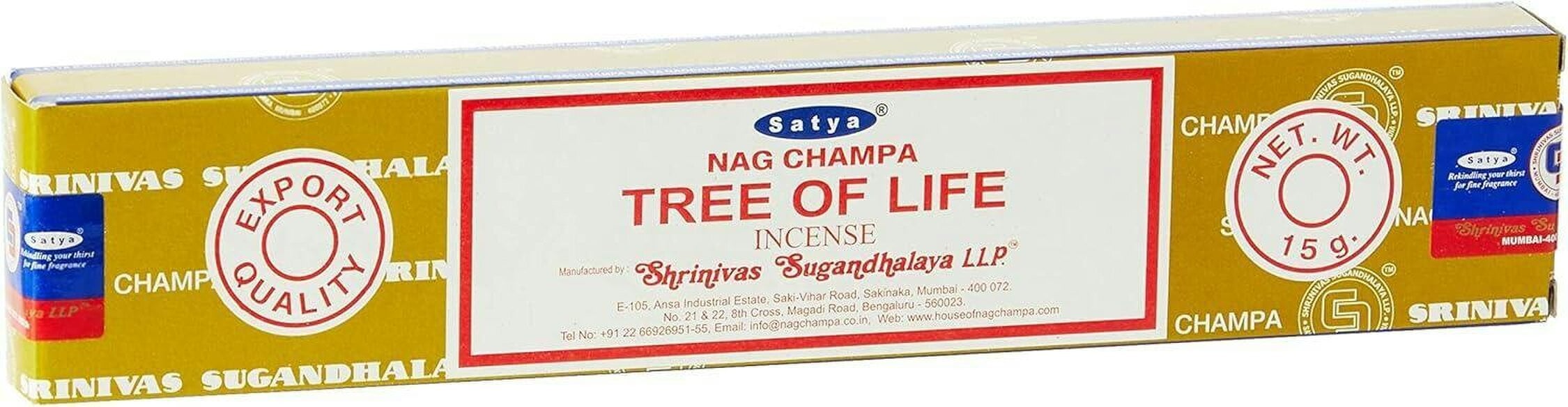 Satya Tree of Life Incense Sticks, 12 x 15g Packs