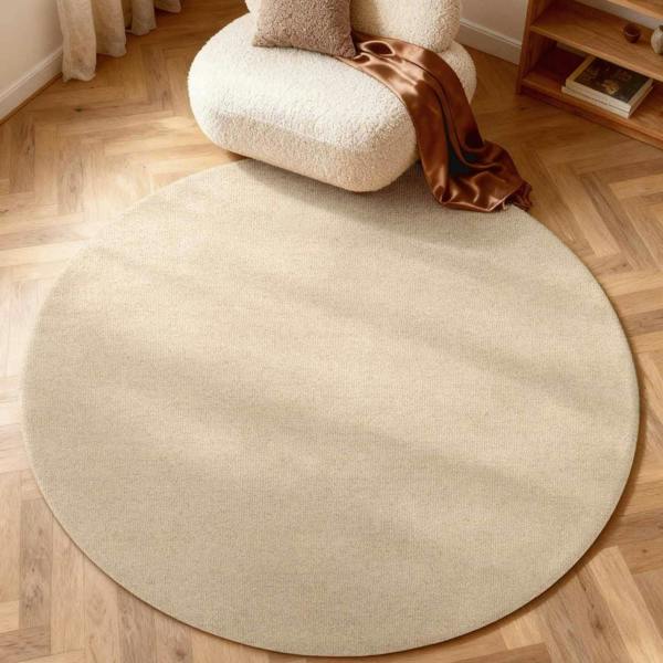 Wool Rug Knots Light Beige, Durable and Soft Pile rug, Heat insulting
