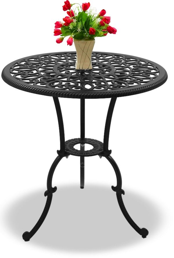 Centurion Supports BANGUI Black Garden and Patio Cast Aluminium Bistro Table