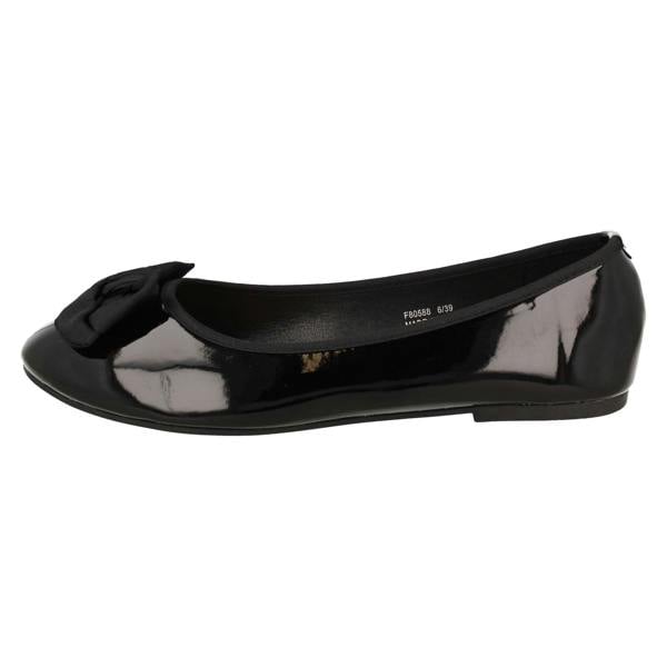 Spot On Ladies Spot On Flat Comfort Wide Ballerina Shoes F80588