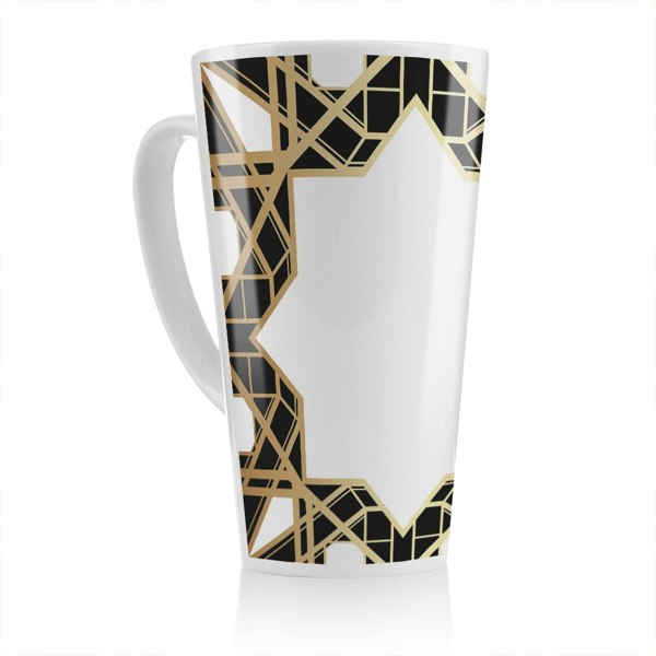 Benjamin Tate Design Art Deco Star Border Latte Mug