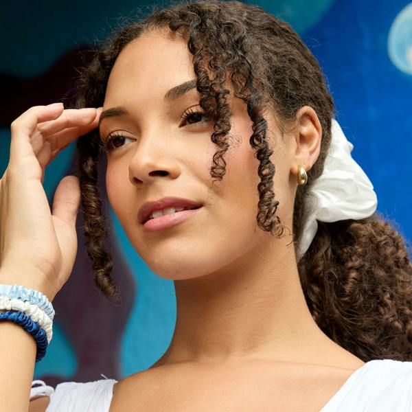 Silver Cloud Beauty Silver Cloud Satin+ Oversized Scrunchie Santorini White