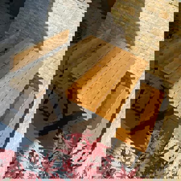 TRL Furniture Chunky Outdoor Bench with Back