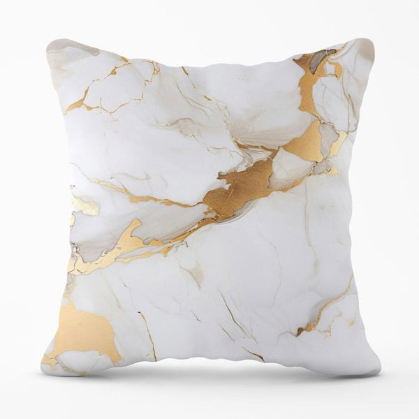 Warren Reed White Marble With Gold Cushions