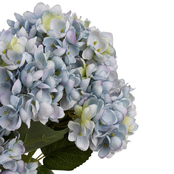 Wyld Haus Set of 3 Artificial Flower Blue Hydrangea Stems (5 Heads per Stem)