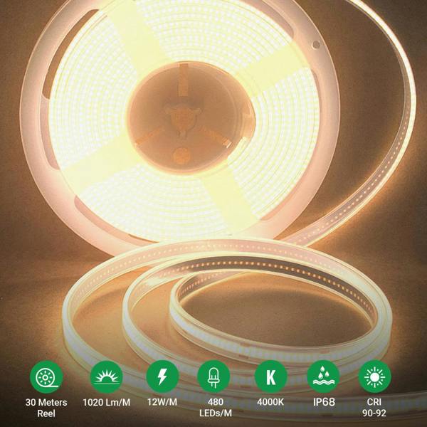 ENER-J 30 meters COB LED Strip Light 24V, 4000K, IP65