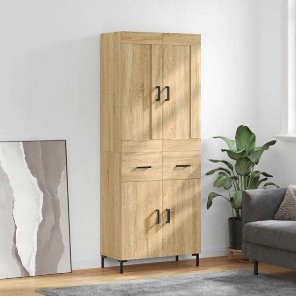 Berkfield Highboard Sonoma Oak 69.5x34x180 cm Engineered Wood