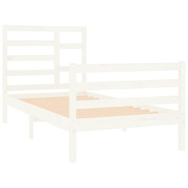 Berkfield Bed Frame White Solid Wood 90X190 cm Single