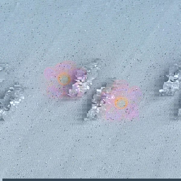 Mini Hair Claw Pink Hair Clip Flower Set of 2