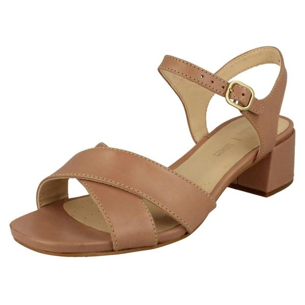 Clarks Ladies Clarks Strappy Heeled Sandals Sheer35 Strap
