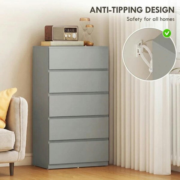Chest of Drawers, 5-Drawer Storage Cabinets, Modern Dresser, Storage Drawer Unit for Bedroom