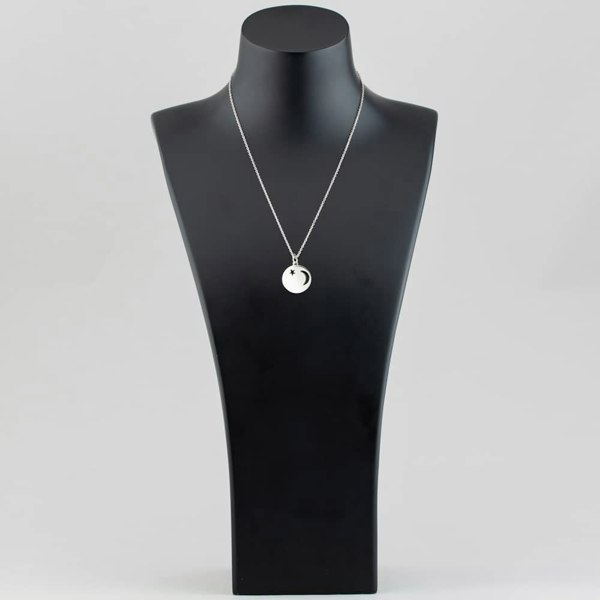 T. H. Baker Engravables- Silver Moon & Star Cut Out Pendant P-4083