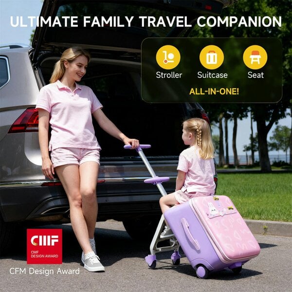 Jovikids 3-in-1 Children's Ride-on Suitcase - Pink
