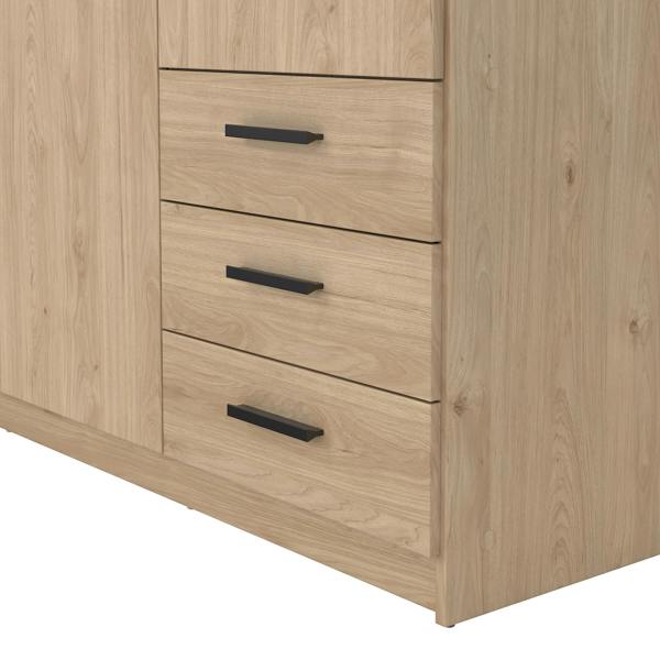 Furniture To Go Sprint Wardrobe with 3 Doors + 3 Drawers in Jackson Hickory