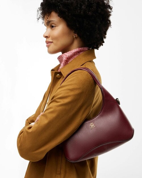 Tommy Hilfiger TH Everyday Womens Mini Hobo Bag - Oxblood