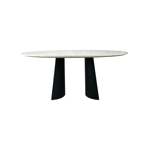 Rosemary Oval Dining Table - Black & White Marble