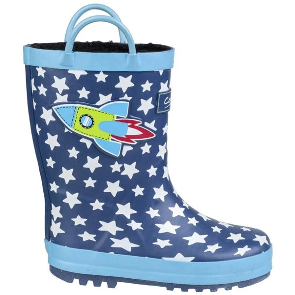 Cotswold Sprinkle Rubber Dark Blue & White Wellington Boots