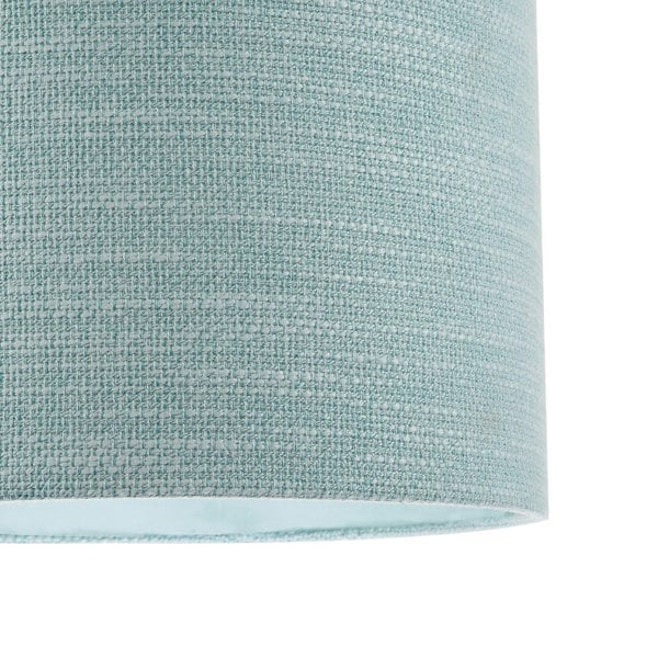 Designer Bobbled and Textured Linen Lamp Shade in Light Duck Egg Blue Image 4