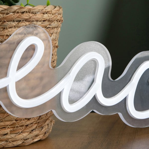 Samuel Alexander 40cm Light up Neon Effect Peace Decorative Sign with 145 White LEDs