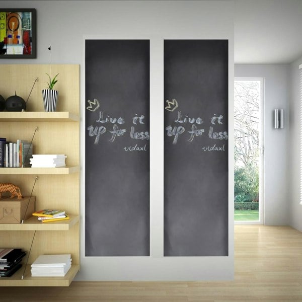 Berkfield Wall Sticker Blackboard 0.45 x 2 m 2 Rolls with Chalks