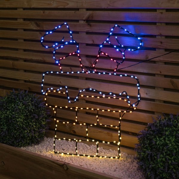 Samuel Alexander 60cm x 45cm Light up FlexiBrights Santa Down Chimney with 223 Multi-Coloured LEDs