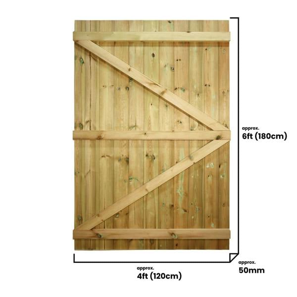 gate tongue & groove semi braced flat top [h.1800 x w.1200] 1