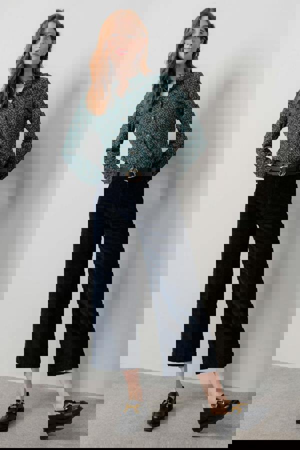 Lily & Me Hannah Organic Cotton Jersey Frill Shirt Green