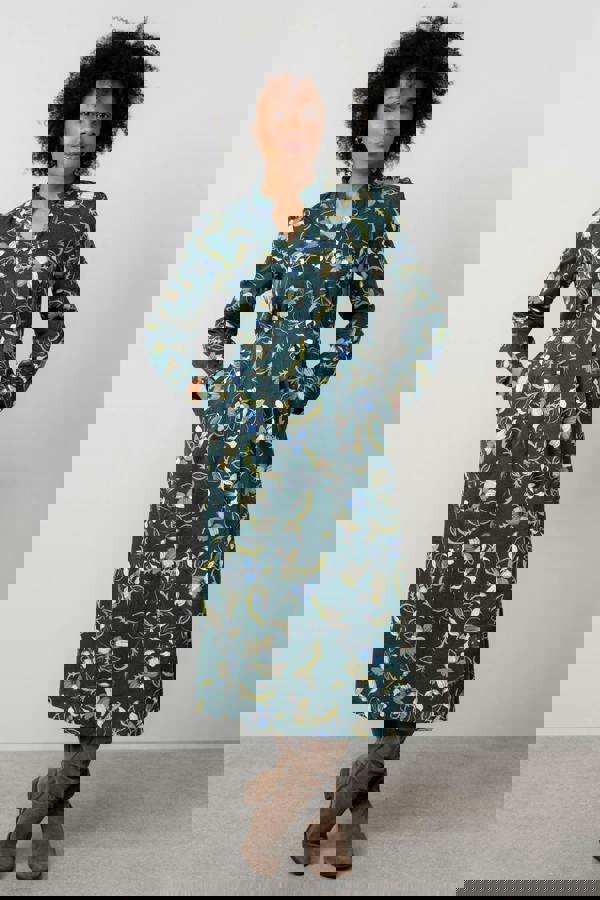 Lily & Me Amberley Floral Print Midi Dress Green