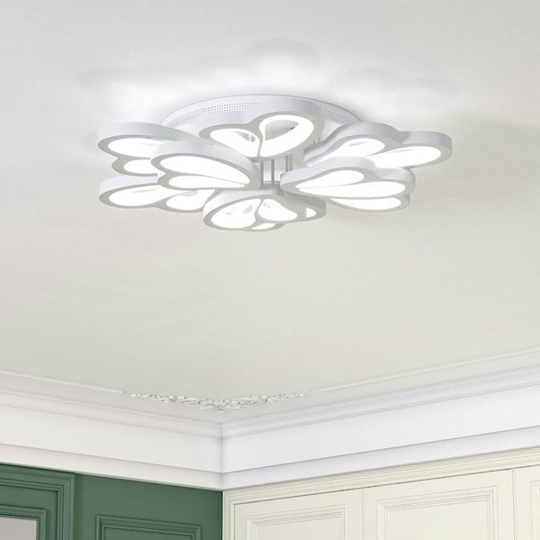 Petal Modern LED Ceiling Light Dimmable/Non-Dimmable (Version B) Ceiling Lights Living and Home W 66 x L 66 cm Non-dimmable (White VGow) 