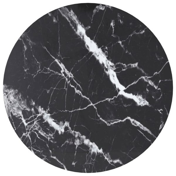 Berkfield Table Top Black ?70x0.8 cm Tempered Glass with Marble Design