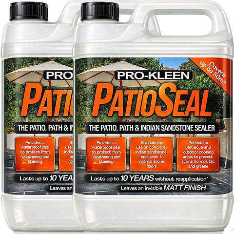 ProKleen Pro-Kleen PatioSeal Matt Patio Sealant for Indian Sandstone, Concrete, Paths, Patios, Slate, Brick, Indoor 10L