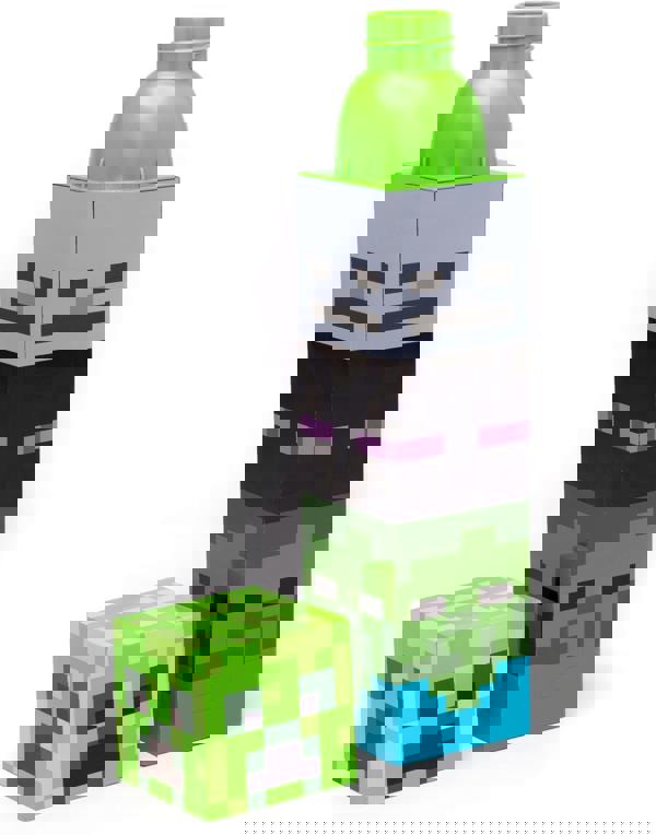 Minecraft Boys Green Square Mobs Screw Water Bottle (One Size) [dis]