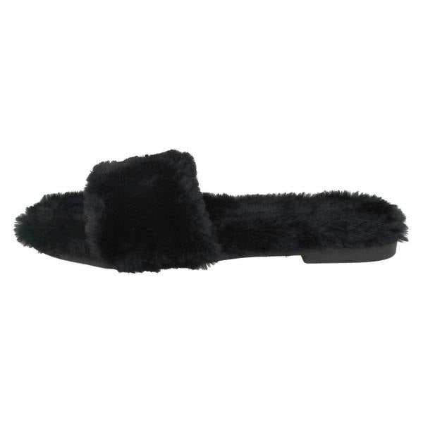 Savannah Ladies Savannah Flat All Fur Slider Mules F00090