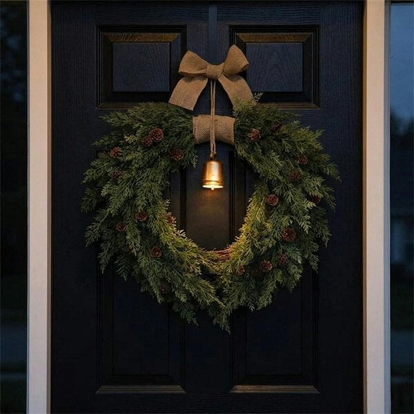 Garden Greatness Pre-Lit Front Door Christmas Wreath