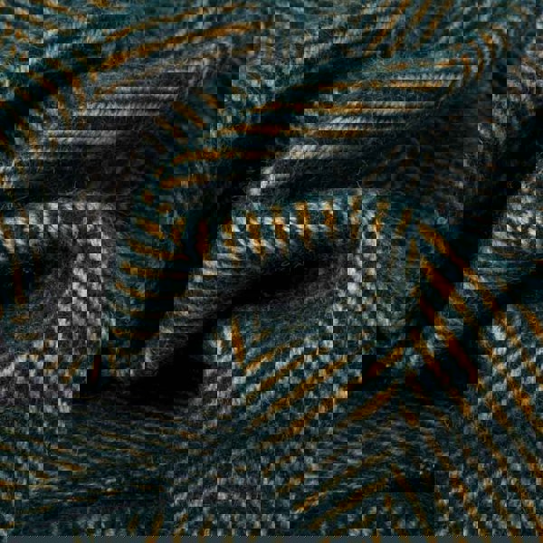 Evening Tales - Pure New Wool Blanket - Traditional Herringbone - Racing Green & Toffee - Heating & Plumbing London - Throw