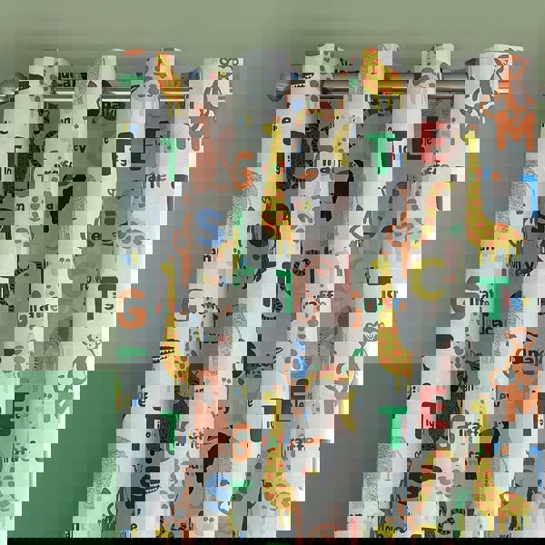 Catherine Lansfield Animal Magic Fully Reversible Eyelet Curtains Natural