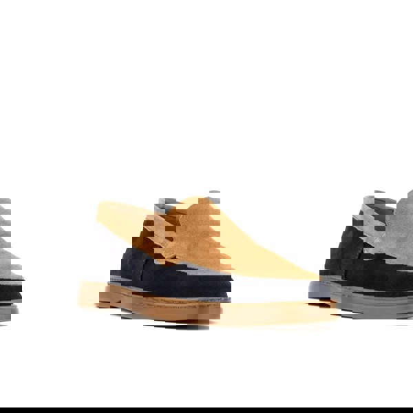 Embassy London Gareth - Tan & Dark Blue - Men’s Two Tone Suede Loafer