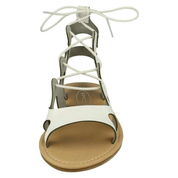 Spot On Ladies Spot On Lace Up Leg Flat Gladiator Sandals