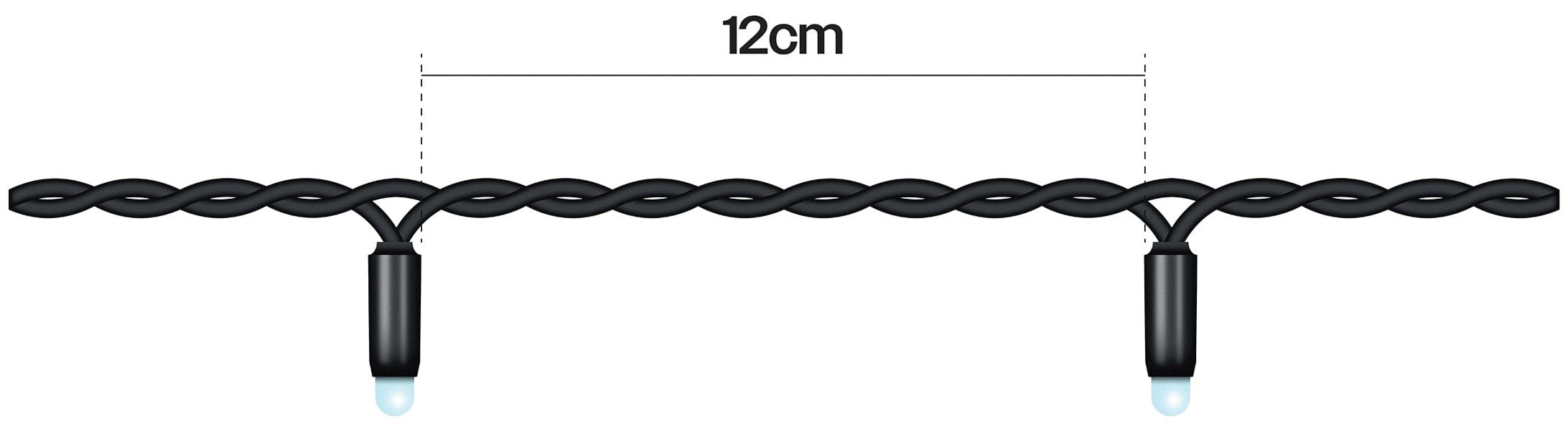 Eagle Connect String Lights Black Rubber IP65 10m/80 LED Cool White