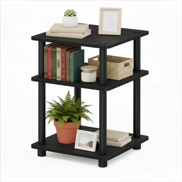 WALPLUS Compact Turn-N-Tube Easy Assembly Multipurpose Shelf, Blackwood for Small Spaces