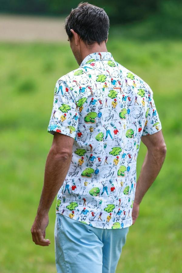 GOLF CLUB SHORT SLEEVE SHIRT – Premium Men's Patterned Shirt by Claudio Lugli | Bold Design, Tailored Fit, Best Printed Shirts