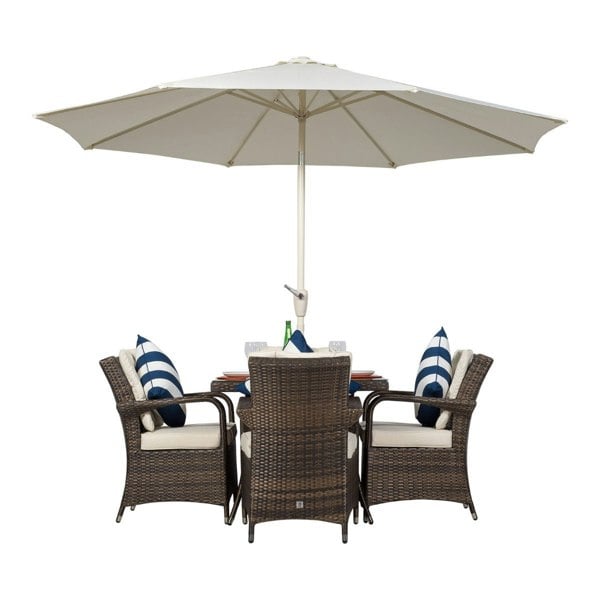 Giardino Arizona Square 4 Seater Rattan Patio Dining Set