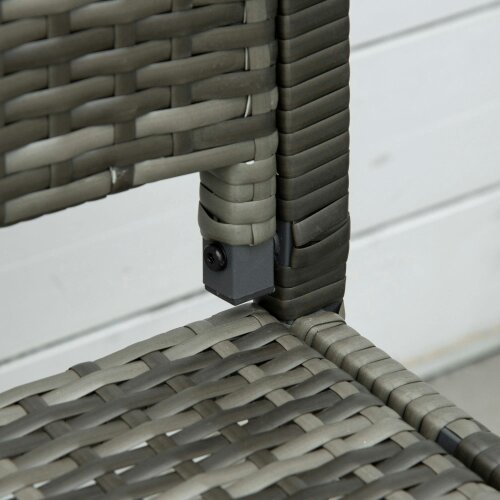 Wyld Haus Mata Rattan Grey 2 Seater Garden Bench With Armrests