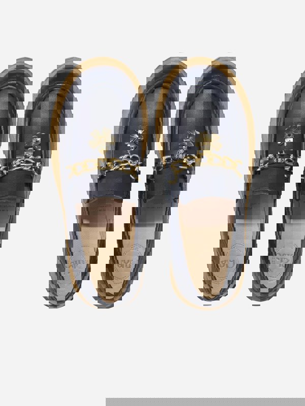 Chloé Girls Leather Moccasins in Navy