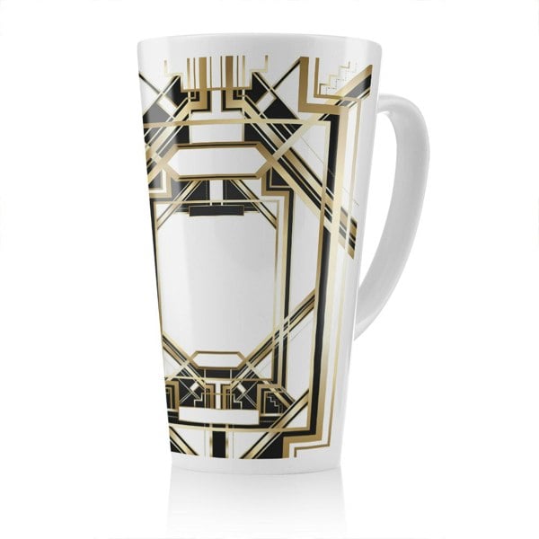 Benjamin Tate Design Art Deco Golden Black Frame Latte Mug