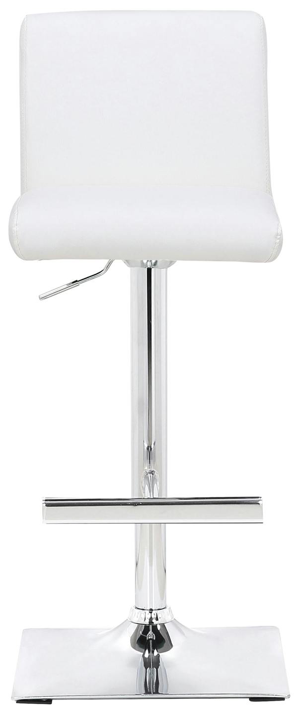 Lamboro Snella Breakfast Bar Stool, Chrome Footrest, Height Adjustable Swivel Gas Lift, Home Bar & Kitchen Faux-Leather Barstool, White
