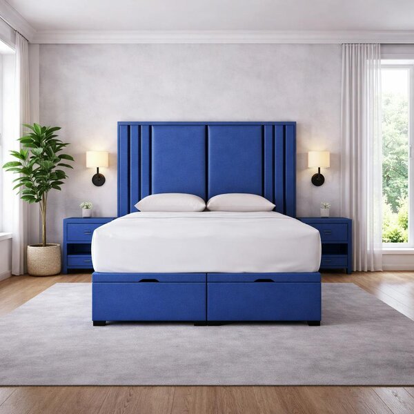 Great British Beds Valentina Headboard with Contrast Border Divan Ottoman Bed