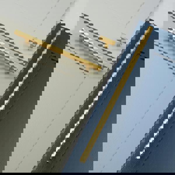 Handle & Home Brushed Brass Hexagon T-Bar Cabinet Handle & Knob