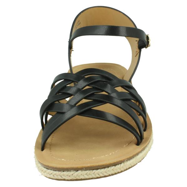 Savannah Ladies Savannah Flat Ankle Strap Sandal with Weaved Upper F00442